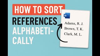 How to Sort References Alphabetically
