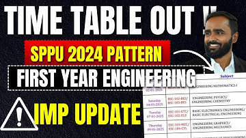 SPPU FIRST YEAR ENGINEERING 2024 PATTERN TIME TABLE OUT !!|PRADEEP GIRI SIR