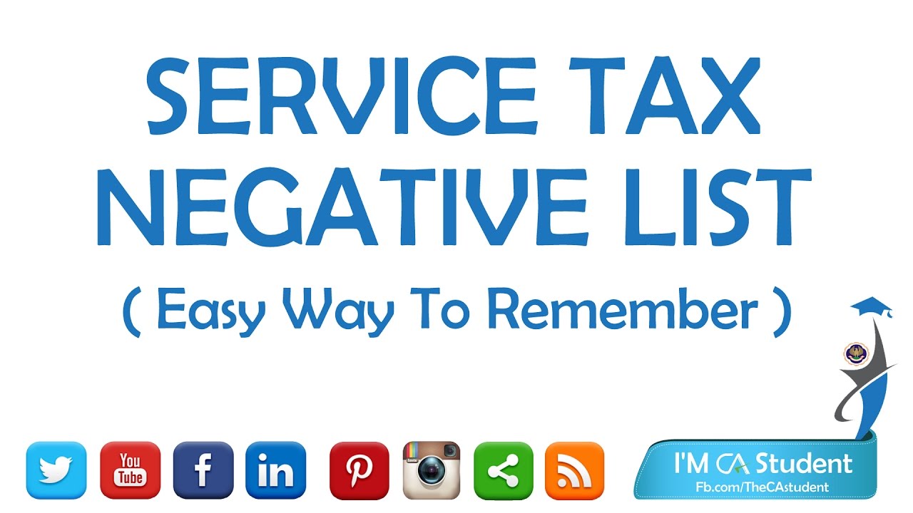 Service Tax Negative List || Easy Way To Remember || HD