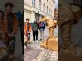 Yeah time for gold man statue to give a high five performer livingstatue floating