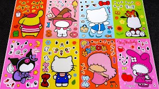 [✨paper diy✨] Decorating with Sticker Book Hello Kitty, Kuromi &  Melody #asmr #stickers #sanrio