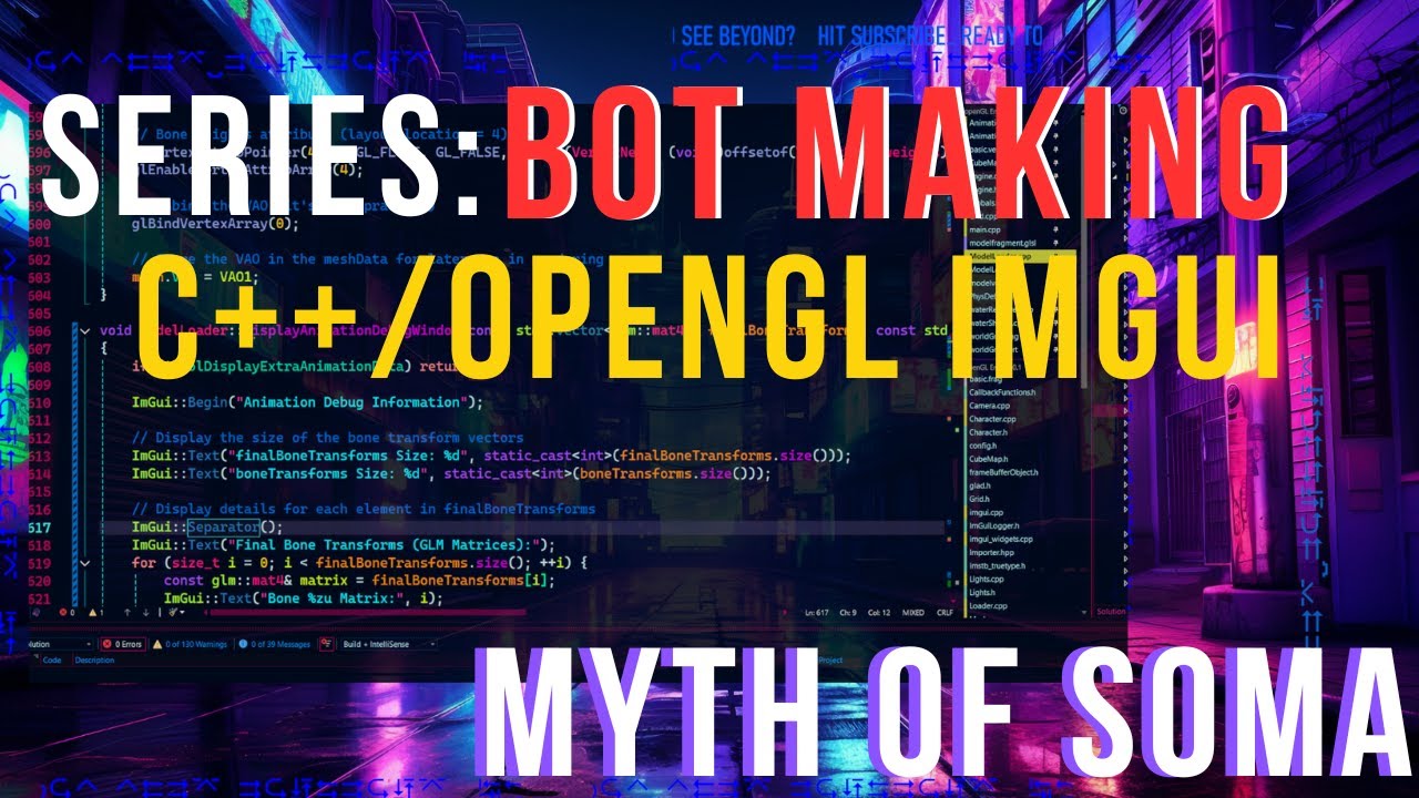 1. Linking to Exe. Bot Coding for MMO - Live Stream. C++ ImGUI OpenGL ...