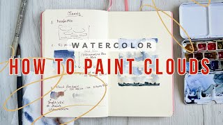 How To Paint Clouds In Watercolor Easy Sky Perspective Color Gradients Tutorial