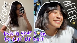 I CUT MY HAIR SHORT // this is your sign to *cut your hair* ‍♀✂