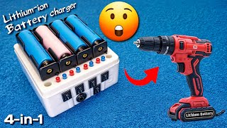 How to Make a 4-in-1 Lithium-Ion🔋Battery Charger at Home | DIY Guide 🚀 #Tech #DIY