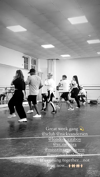 S Club Rehearse for 'Good Times' (Rachel Stevens Instastory 15 September 2023)