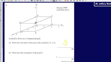 3-D coordinates - Questions 5 Edexcel GCSE Maths 2008 Non-Calculator Solution