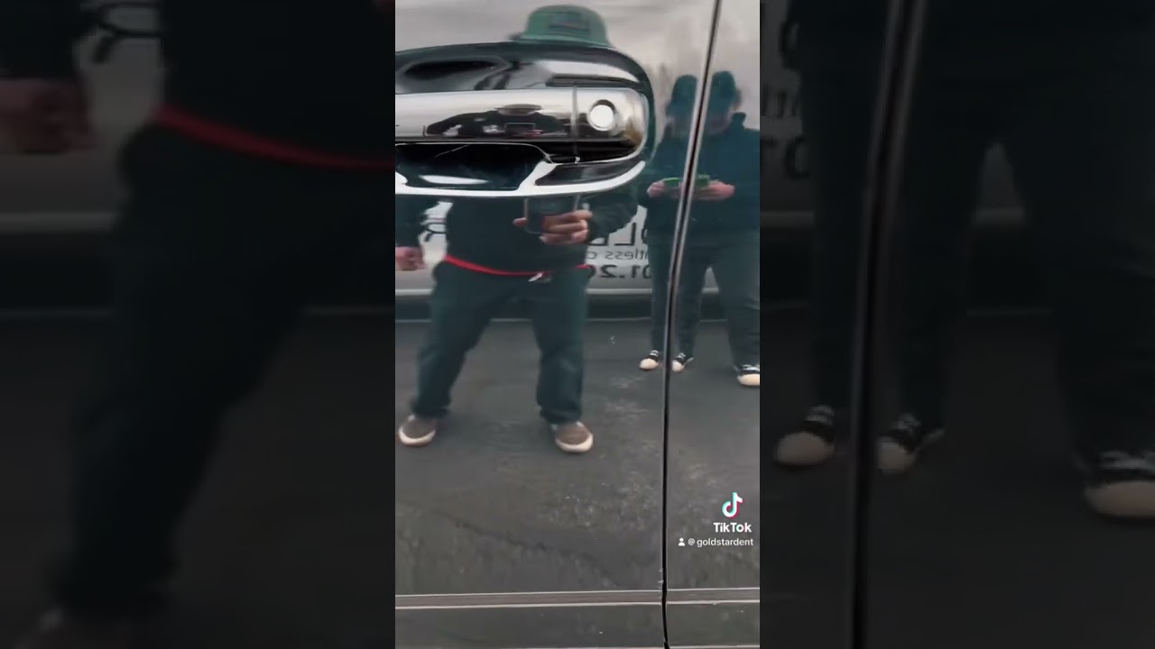 4Runner door ding repaired at Customer’s work place in Pleasant Grove Utah 