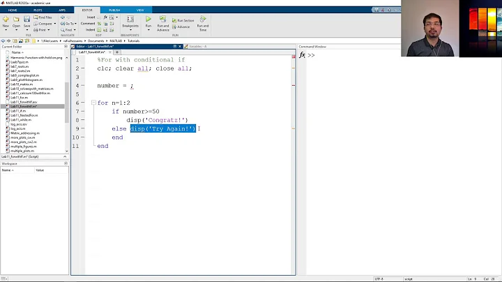 For Loop with If Statement in MATLAB