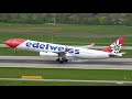 100+ movements in 80 mins. Zurich Airport Plane spotting in 4K. RARE Runway 28/32 ops