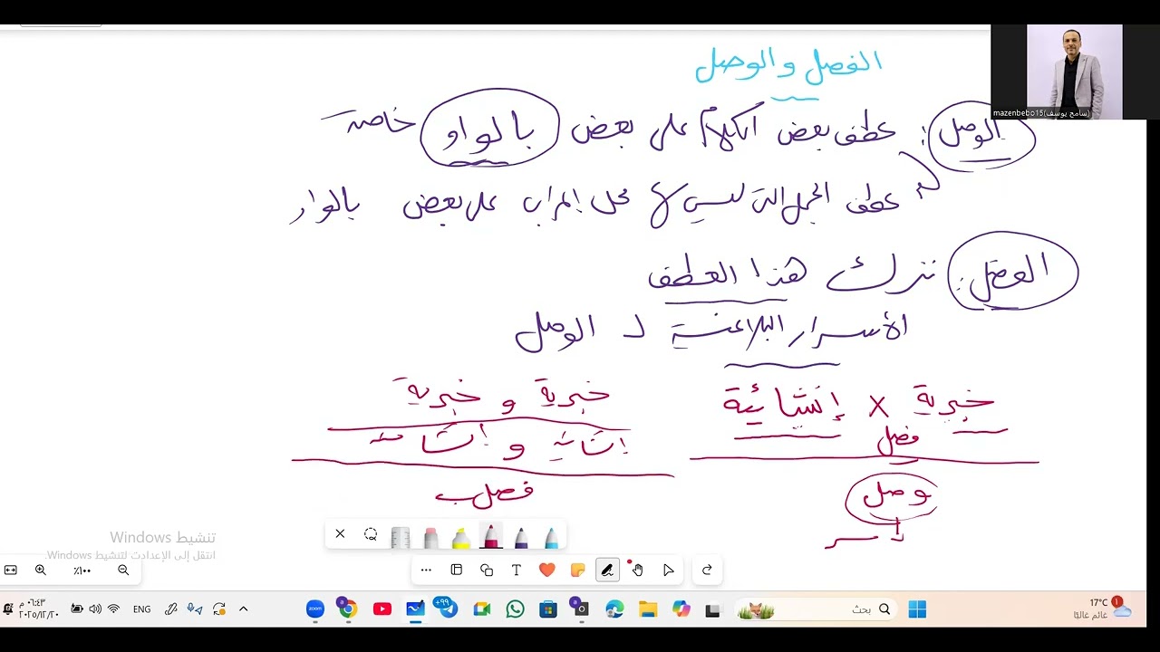 بلاغة الثاني الثانوي أدبي     الفصل والوصل 