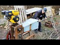 САМОДЕЛЬНЫЙ ИЗМЕЛЬЧИТЕЛЬ ВЕТОК, дробилка веток, подрібнювач гілок / Wood chipper & Log splitter