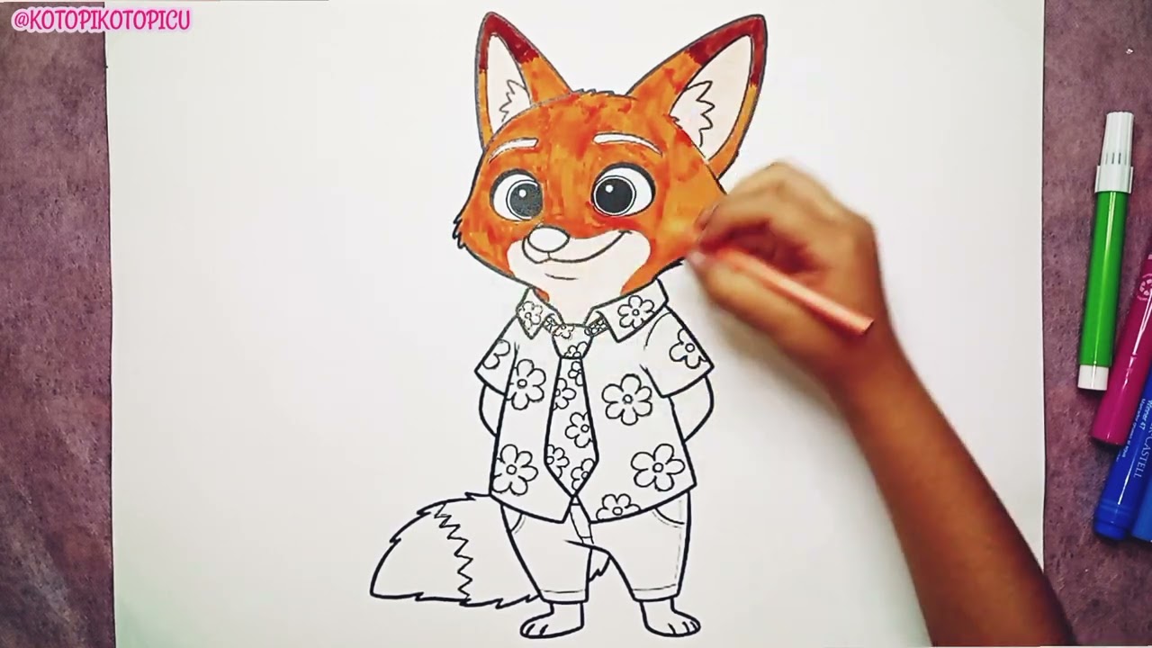 ¡NICK COBRA VIDA CON COLORES! 🦊🎨 | Zootopia #nick #zootopia  #zootopia2  #colorearparaniños 