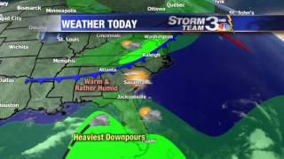 Warm and Rain Free Today / Slight Chance of a Shower or T'Storm This Weekend