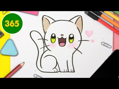 COME DISEGNARE GATTO KAWAII - Come disegnare animali - YouTube