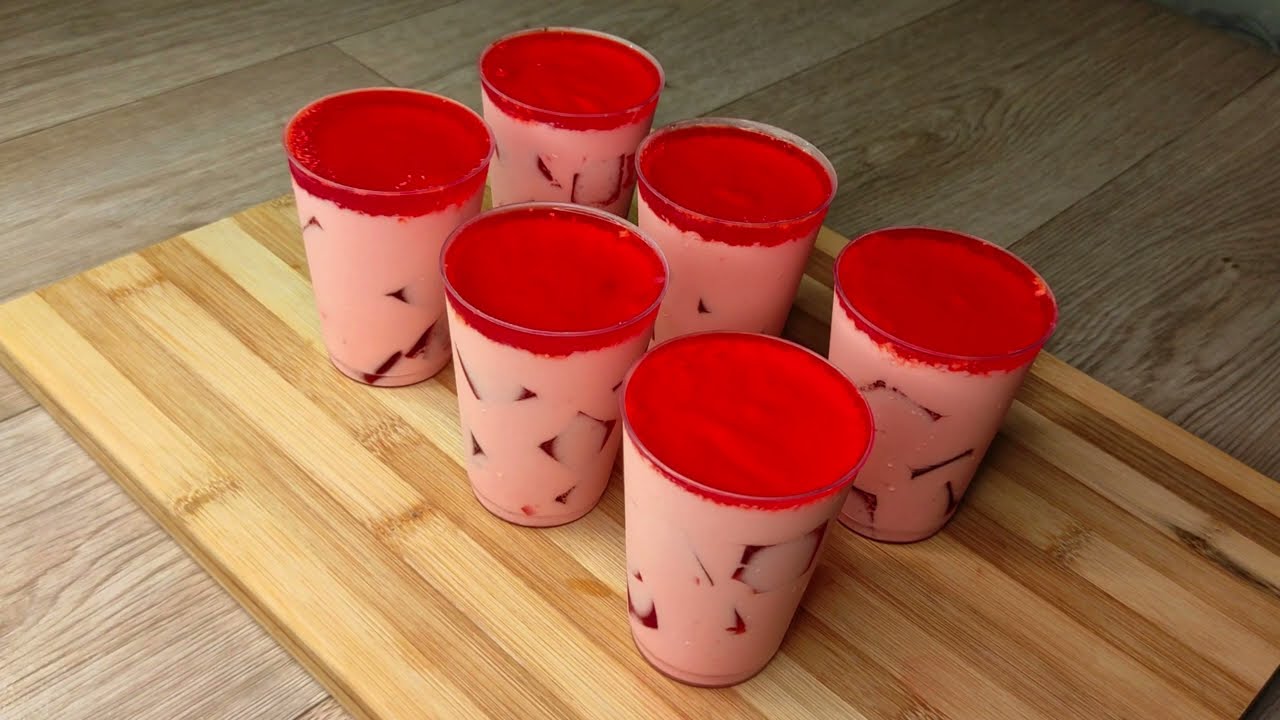 como hacer gelatina en vasitos con 2 ingredientes Fácil y rápido
