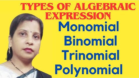 Types of Algebraic Expressions ||Monomial Binomial Trinomial and Polynomial class 7 chapter 12