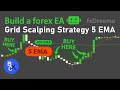 Build a forex ea robot no code  grid scalping strategy  5 ema game changer setup by fxdreema