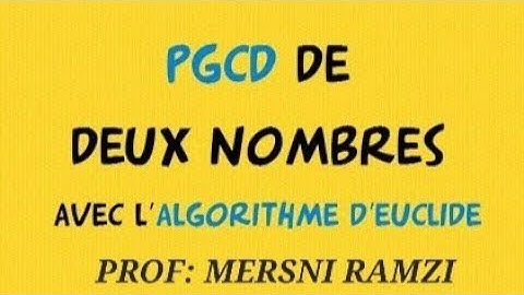 calcul du PGCD avec l