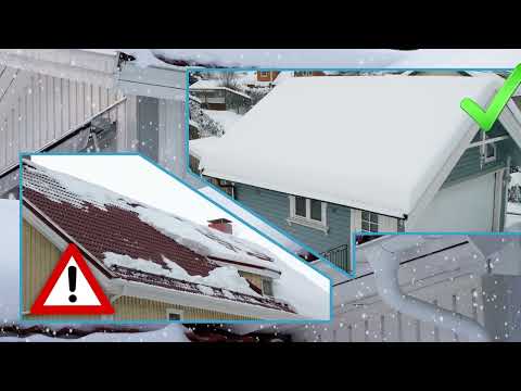 Trygg vinter med NOMO® snøfanger på taket vs. snøfangergelender / hvordan snø og is sikres på taket