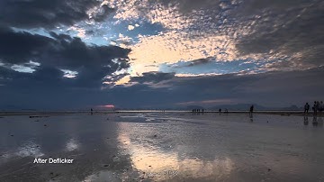 Deflicker before and after