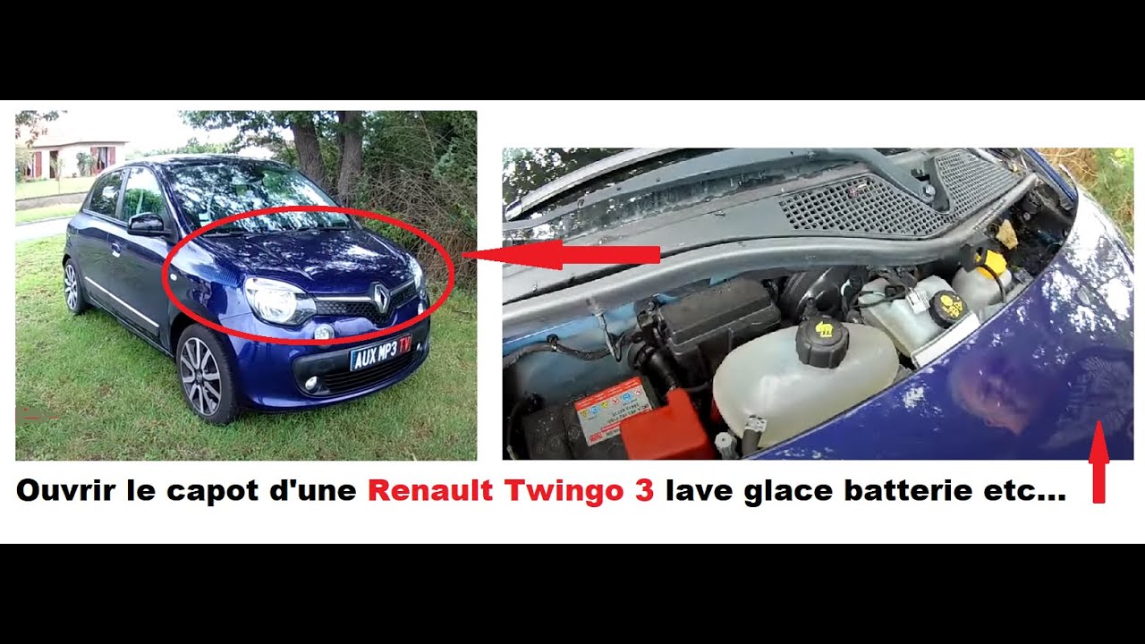 Renault Twingo 3 bonnet opening explanation