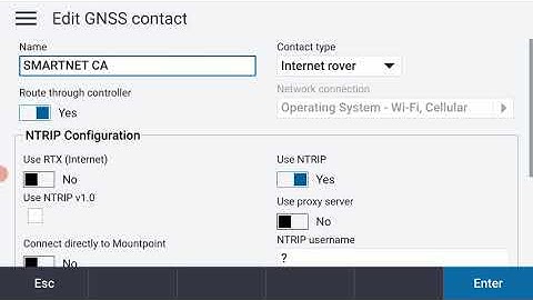 TSC5 Running Trimble Access - Creating a SmartNet GNSS Contact