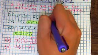 Multiply and divide integers notes