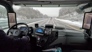 Mercedes Truck Road Landscape, ❄️❄️❄️ Lüdenscheid - Köln . ❄️❄️❄️