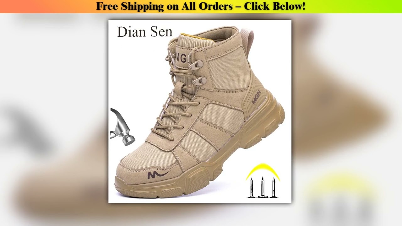 Work Boots Indestructible Safety Shoes Men Steel Toe Shoes Puncture-Proof Sneakers Women Non Slip