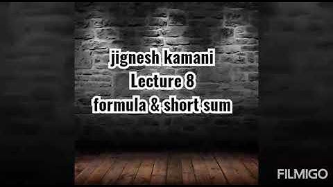 12th commerce|| Stat(part:1)||Chapter: 2|| Lecture: 8|| Formula& Sum|| Jignesh kamani||