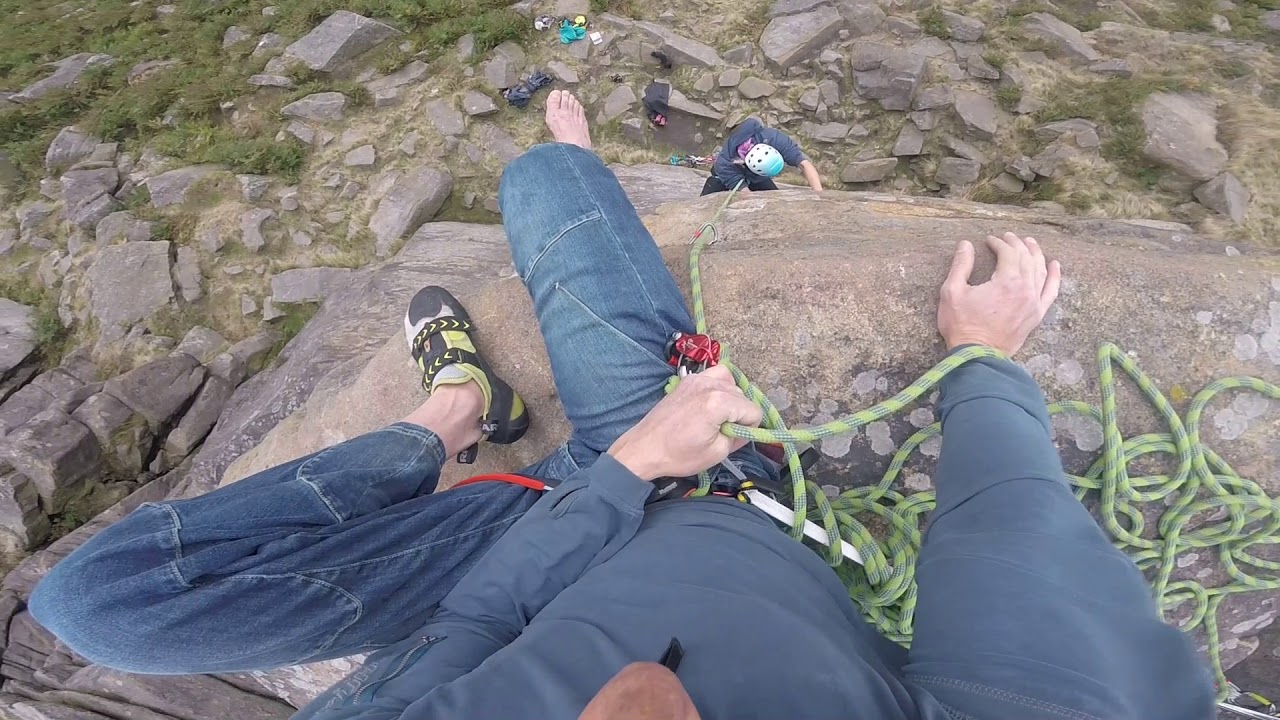 Right Unconquerable HVS 5a with Eava , Stanage Edge. 17.09.18