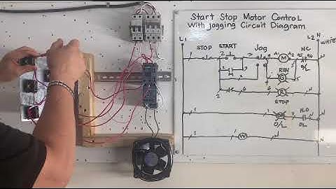 Start stop motor control with jogging circuit diagram additional indicator light part two.