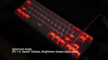 Ducky x Varmilo MIYA PRO 68-key keyboard "QUARTZ PINK" colour LED activations