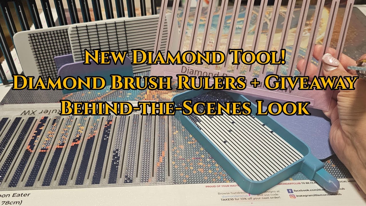 I Tried the Diamond Brush Ruler—New Tool for Diamond Art Club's New Tighter Square Canvases
