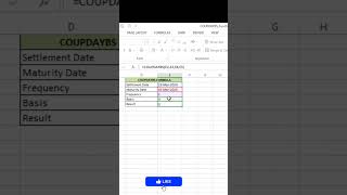COUPDAYSBS Formula in excel in Bangla Tutorial #excelshorts #excel