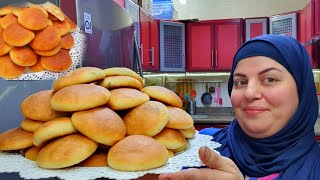 جوزي قالي يااروبه وفري علياالفطار واعمليها🙆‍♀️٧كوب دقيق عملت ٢كيلو قرص طريه🥯القرص بالزيت هشه وخفيفه👌