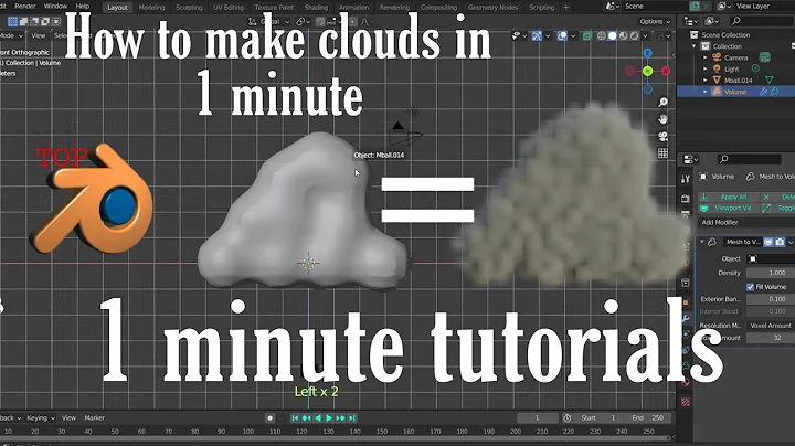 How to make clouds in just 1 minute in blender 2.93 |1 minute tutorial |clouds in blender 2.93 |