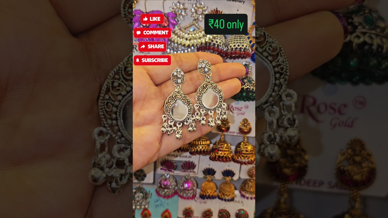 BEAUTIFUL MIRROR WORK EARRINGS WHATSAPP 9895962614 