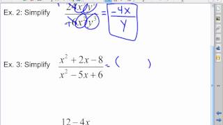 Algebra I and II 7-1 Simplifying Rational Expressions
