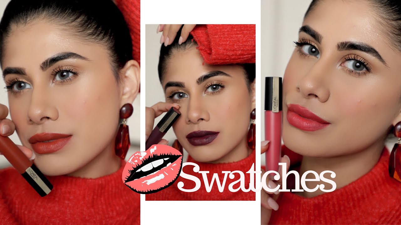 L'Oréal Paris Rouge Signature Lipstick *SWATCHES* | Review | Malvika  Sitlani - YouTube
