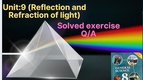 G.Science| unit 9: Reflection and Refraction of light| Exercise Notes| class 8