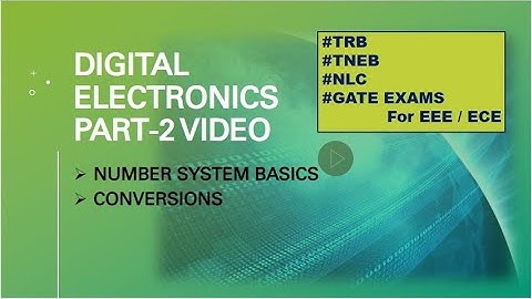 NUMBER SYSTEMS || DIGITAL ELECTRONICS -2 || TNEB | TRB | GATE | EEE | ECE | IN TAMIL