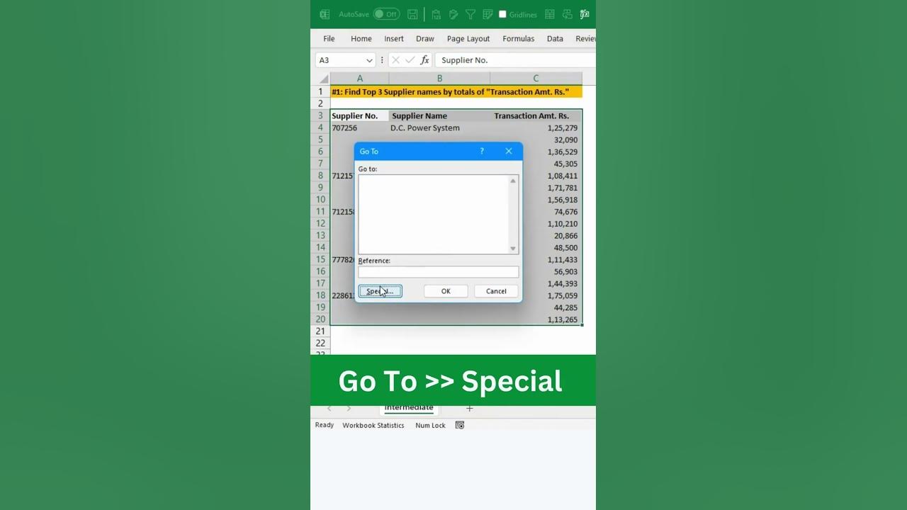 Go to special blanks ctrl enter shorts youtube