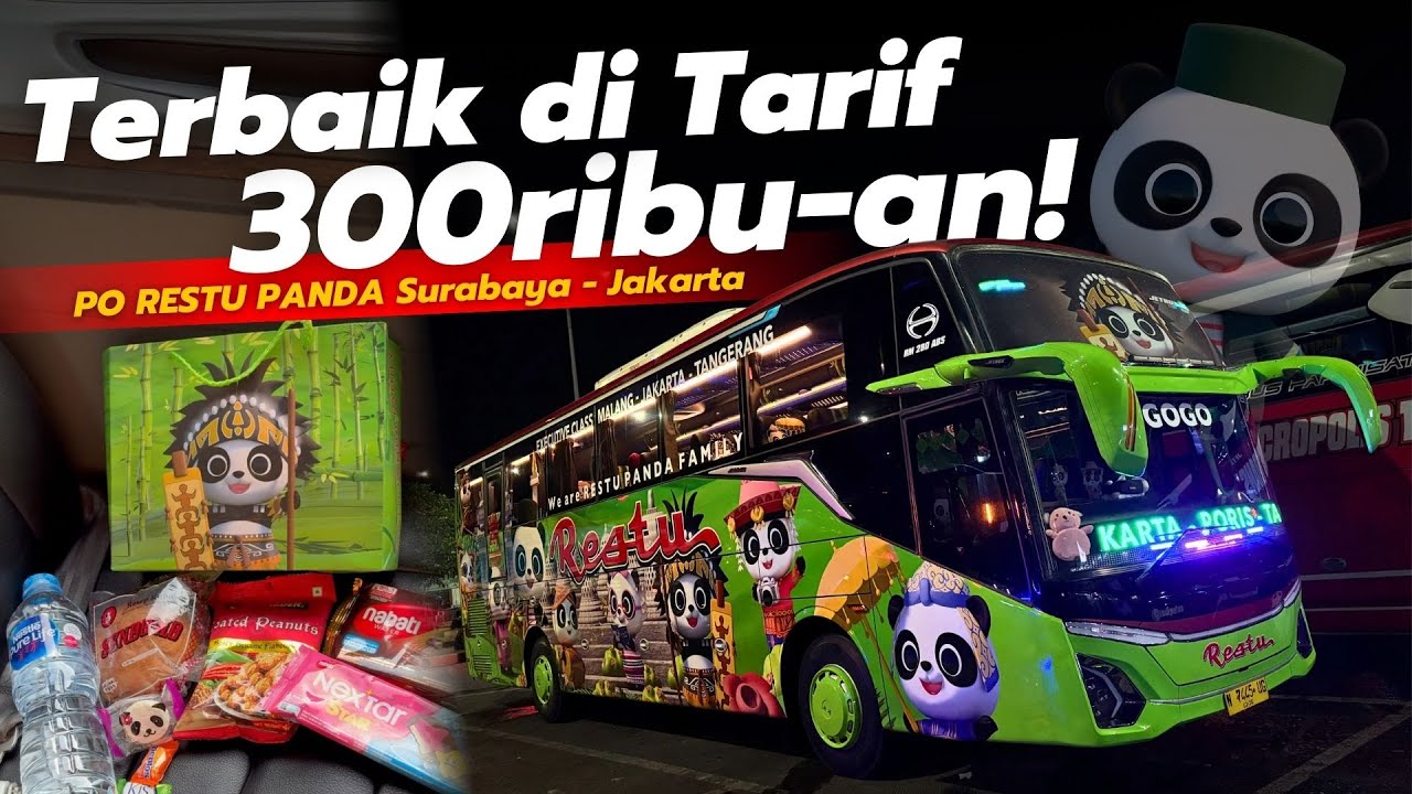 300 ribuan FULL FASILITAS & PELAYANAN ‼️ Bisa naik di Sidoarjo 👍 Trip Restu Panda Surabaya - Jakarta
