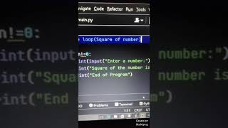 while loop square of numbers in Python