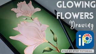 How to draw flowers in IBIS PAINT X, step by step beginners digital art tutorial screenshot 5
