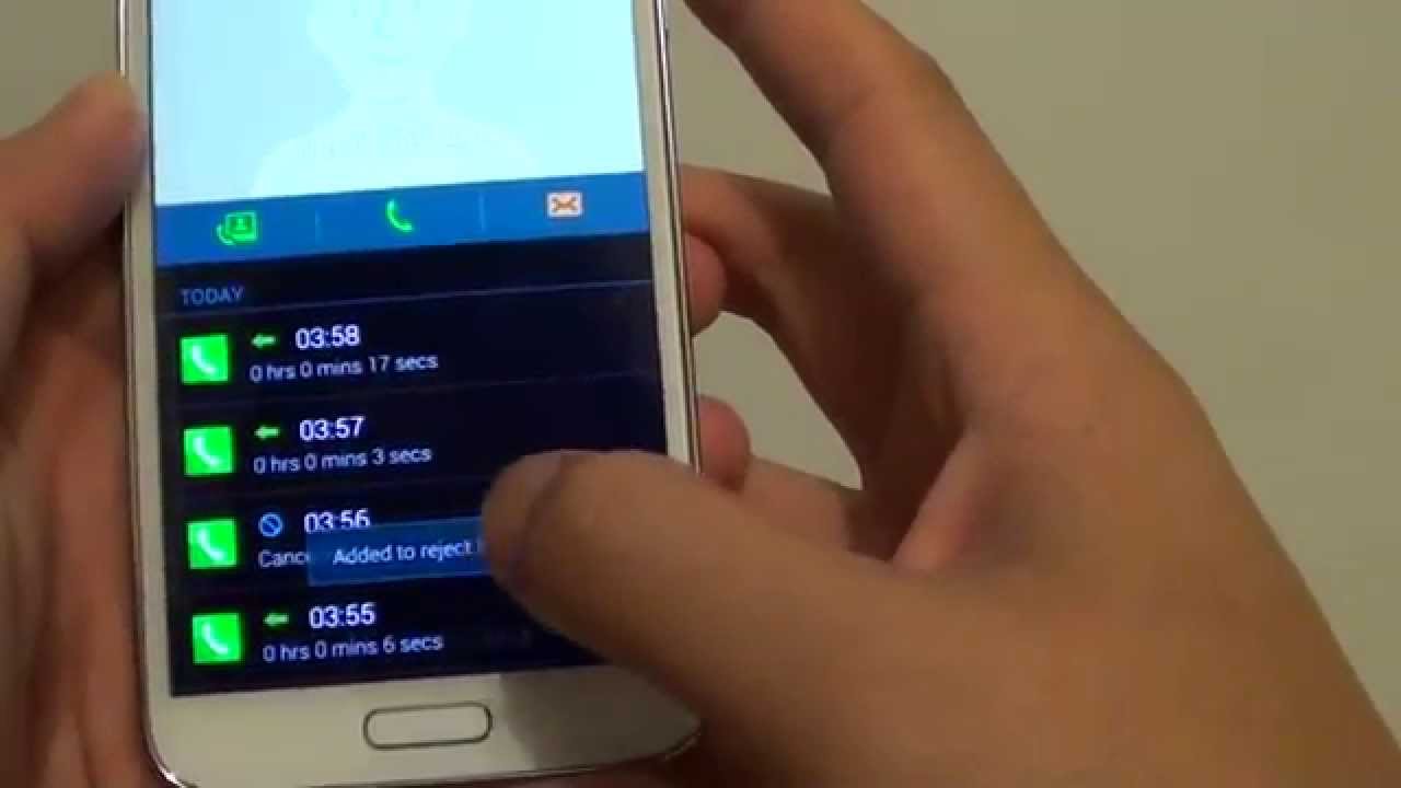 How to block a number on a samsung galaxy s5 Samsung Galaxy S5 How To To Block Phone Number From Calling Youtube