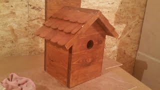 Making a bird house out of an old bed base