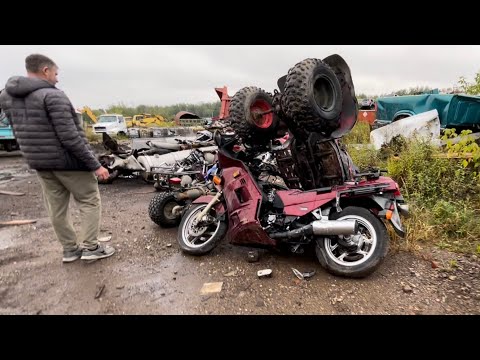 Видео: Впервые На Американской  Свалке - Много мотоциклов и двигателей!